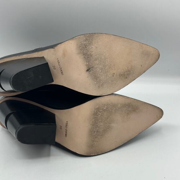 CECELIA NEW YORK x ANTHROPOLOGIE Kimball Western Bootie Black Leather Sz 39 $248 - Picture 6 of 8